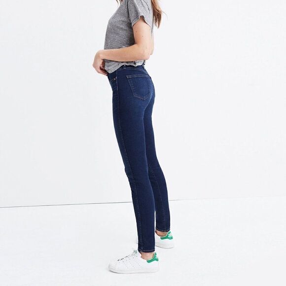 Madewell 10"‎ High Riser Skinny Skinny Jeans F4684 Dark Wash Stretch Women 25 - Picture 3 of 15